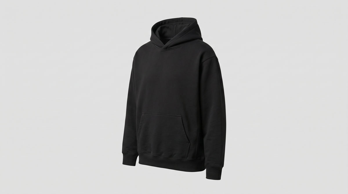 Essential Oversized Hoodie — Black