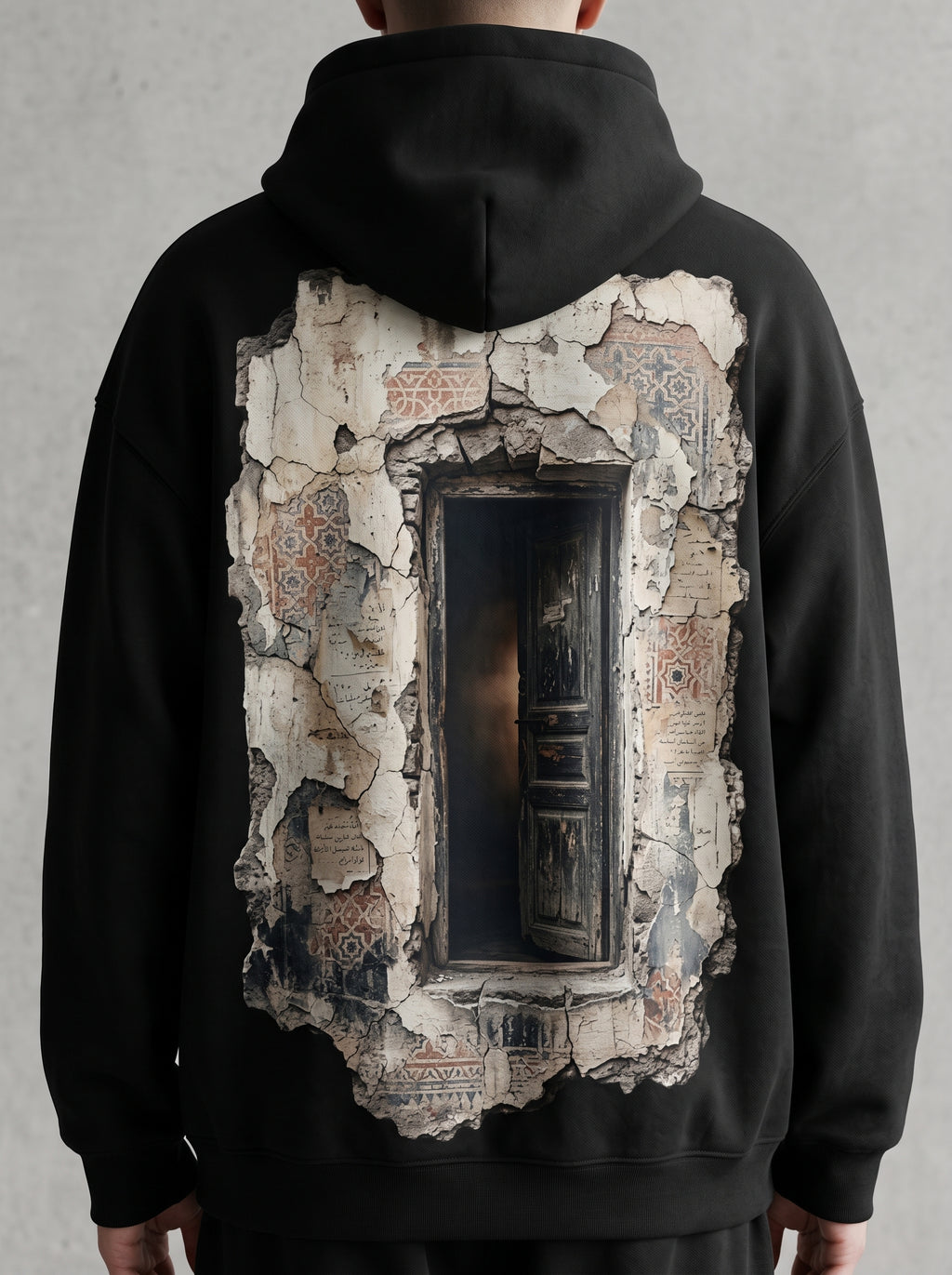 Traces Oversized Hoodie – Artistic Graphic Hoodie | Mooriva